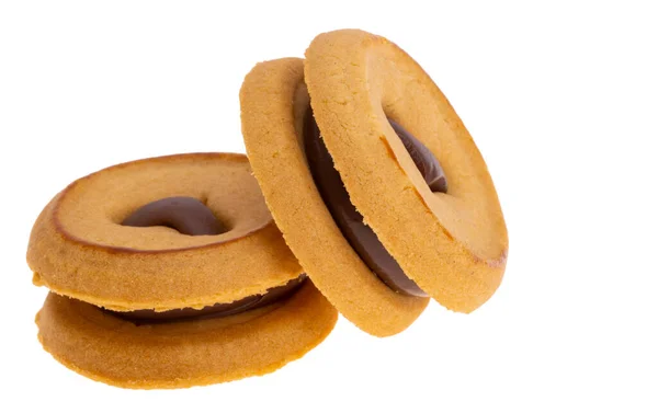 Galleta Sándwich Aislada Sobre Fondo Blanco —  Fotos de Stock