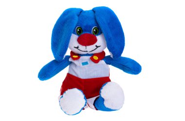 yumuşak oyuncak tavşan beyaz arkaplanda izole