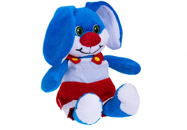 白色背景下孤立的软玩具野兔 — 图库照片