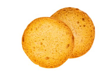 Beyaz arkaplanda izole edilmiş kızarmış ekmek