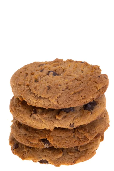 Galletas Con Chocolate Aisladas Sobre Fondo Blanco —  Fotos de Stock