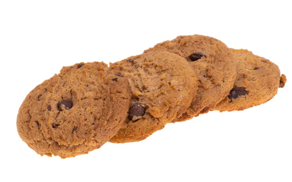 Galletas Con Chocolate Aisladas Sobre Fondo Blanco —  Fotos de Stock