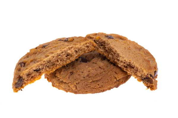 Galletas Con Chocolate Aisladas Sobre Fondo Blanco — Foto de Stock