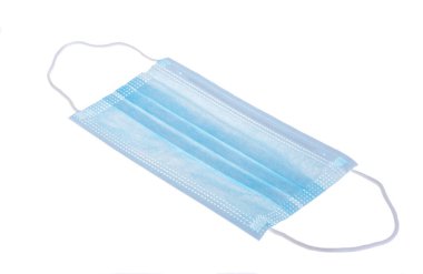 Tıbbi maske beyaz arkaplanda izole edildi