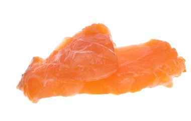 Beyaz arka plan üzerinde izole kırmızı balık filetosu