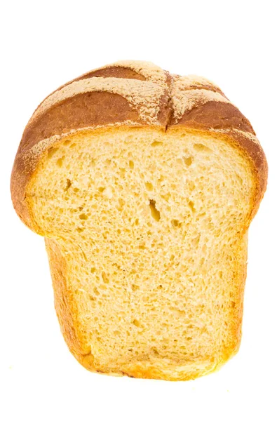 Bröd Isolerad Vit Bakgrund — Stockfoto