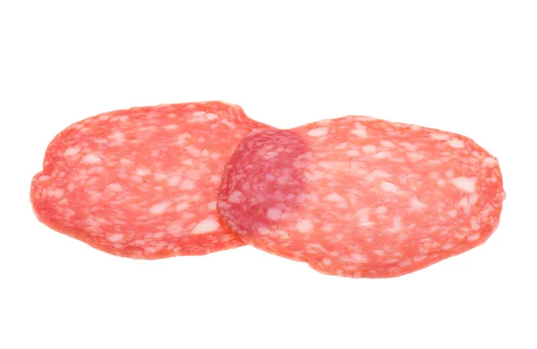 Saucisse Tranchée Isolée Sur Fond Blanc — Photo