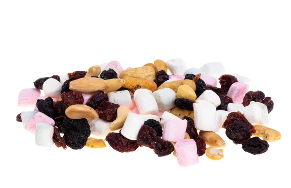 Marshmallows Nuts Isolated White Background — ストック写真