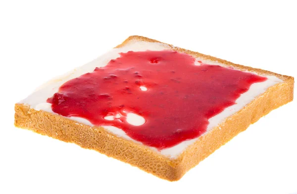 Sandwich Butter Jam Isolated White Background — Photo