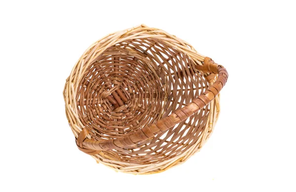 Wicker Basket Isolated White Background — Stock Photo, Image