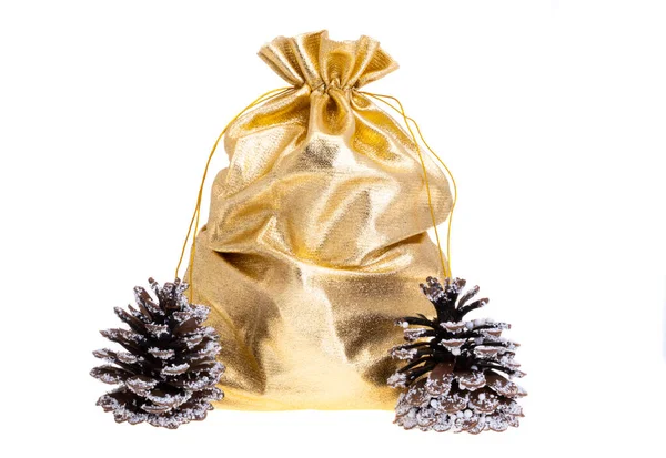 Christmas Bag Gifts Isolated White Background —  Fotos de Stock