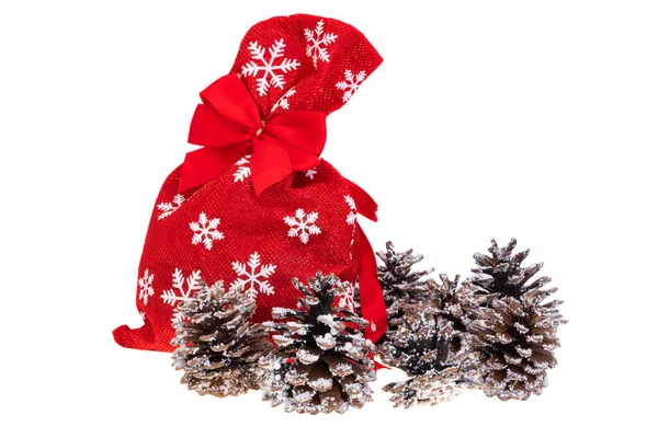 Christmas Bag Gifts Isolated White Background — Φωτογραφία Αρχείου