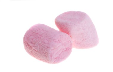 Beyaz arkaplanda marşmelov izole