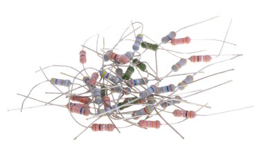 beyaz arkaplanda izole kondansatörler