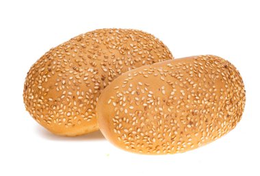 Beyaz arka plan üzerinde izole susam ile topuz