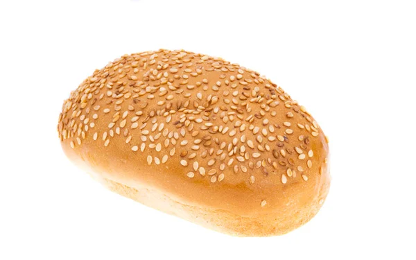 Brötchen Mit Sesam Isoliert Auf Weißem Hintergrund — Stockfoto