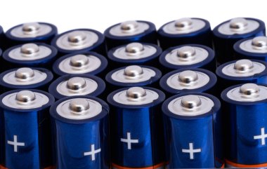 AA batteries close up, macro