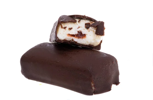 Cheese Chocolate Icing Isolated White Background — Stockfoto