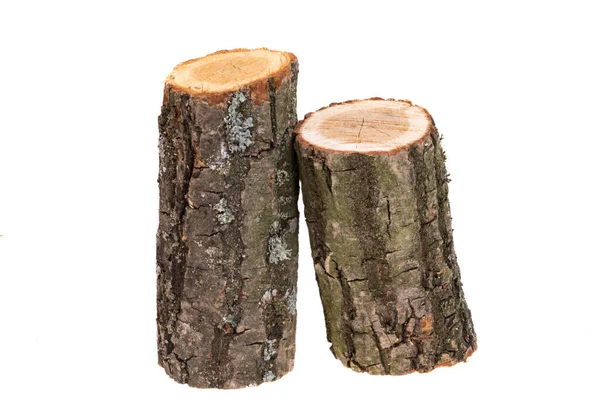 Chopped Oak Firewood Isolated White Background — Stock Photo, Image