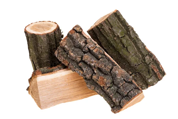 Chopped Oak Firewood Isolated White Background — 图库照片