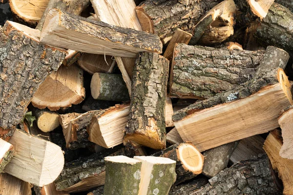 Background Chopped Oak Firewood — Stock Photo, Image