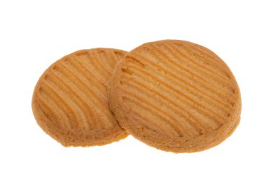 Beyaz arka plan üzerinde izole yuvarlak kurabiye