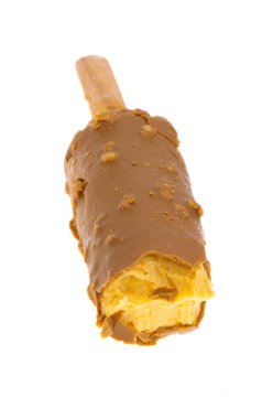 chocolate covered cheese isolated on white background