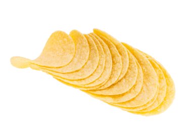 Patates cipsi beyaz arkaplanda izole