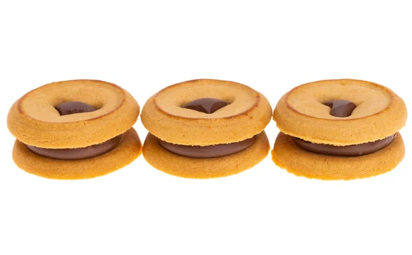 Galletas Sándwich Aisladas Sobre Fondo Blanco — Foto de Stock