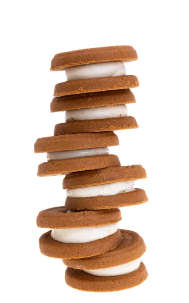 Galletas Sándwich Aisladas Sobre Fondo Blanco — Foto de Stock