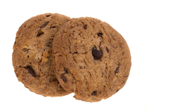 Galletas Con Chocolate Aisladas Sobre Fondo Blanco — Foto de Stock