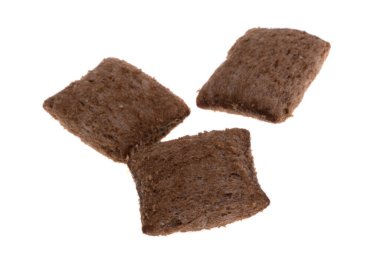 dry breakfast pads isolated on white background