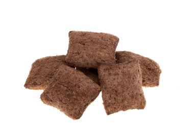 dry breakfast pads isolated on white background