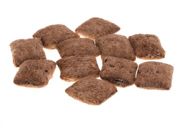 dry breakfast pads isolated on white background