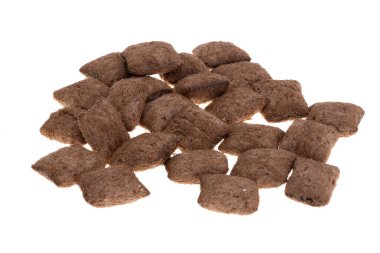 dry breakfast pads isolated on white background