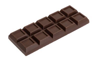 Beyaz arkaplanda izole edilmiş çikolata