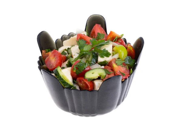 Salad Tomatoes Mozzarella Cheese Isolated White Background — Stock Photo, Image