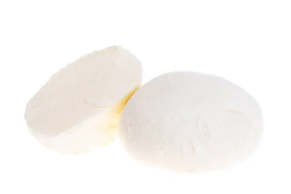 Τυρί Μοτσαρέλα Απομονωμένο Λευκό Φόντο — Φωτογραφία Αρχείου