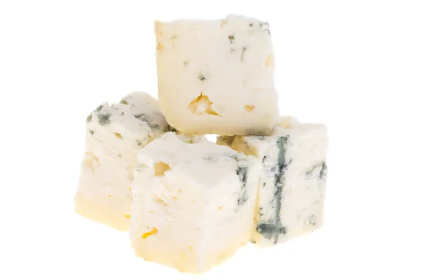 白色底色的蓝奶酪 — 图库照片