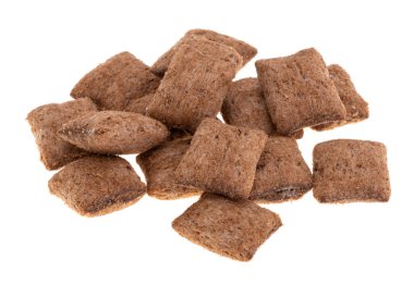 dry breakfast pads isolated on white background