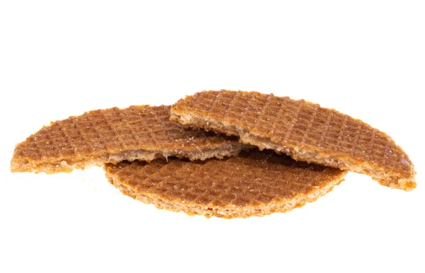 Nederlandse Wafels Geïsoleerd Witte Achtergrond — Stockfoto