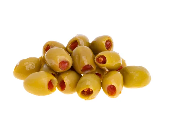 Stuffed Olives Pepper Isolated White Background — ストック写真