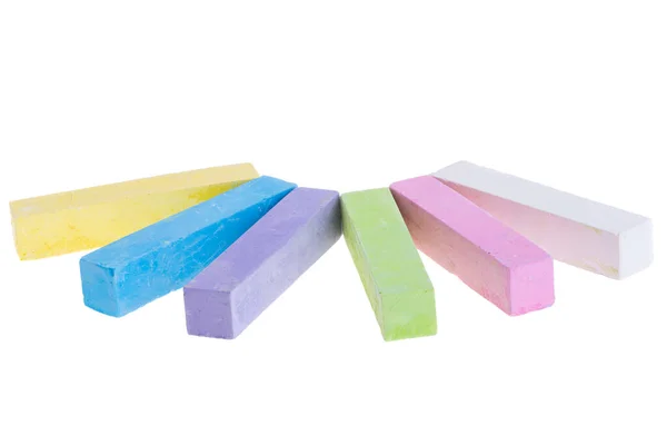 Colored Chalks Isolated White Background — Stock Photo, Image