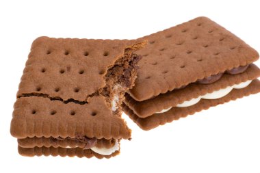cookie sandwich isolated on white background