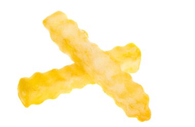 fried corrugated potatoes isolated on white background