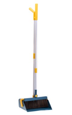 dustpan with broom isolated on white background