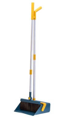 dustpan with broom isolated on white background