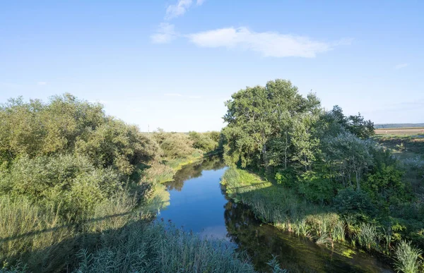 Summer Landscape Small River Sunny Day — Fotografia de Stock