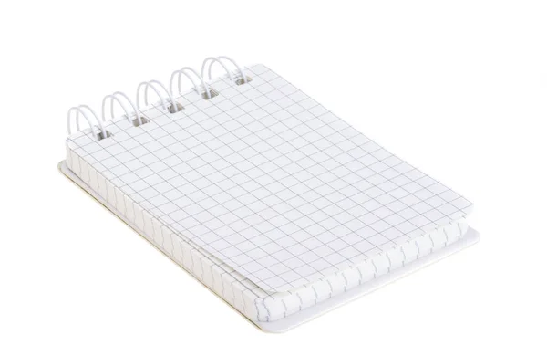 Checkered Notepad Isolated White Background — 스톡 사진