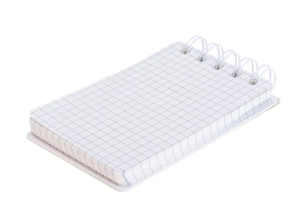Checkered Notepad Isolated White Background — Zdjęcie stockowe
